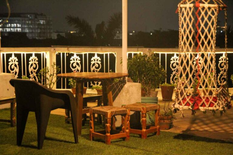 enjoy your evenings at the rooftop of the owls nest homestay calcutta